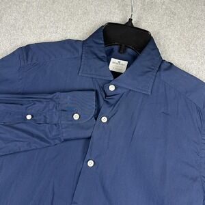 Sonrisa Ethico Shirt Mens 16 41 Blue Long Sleeve Button Front Spread Collar